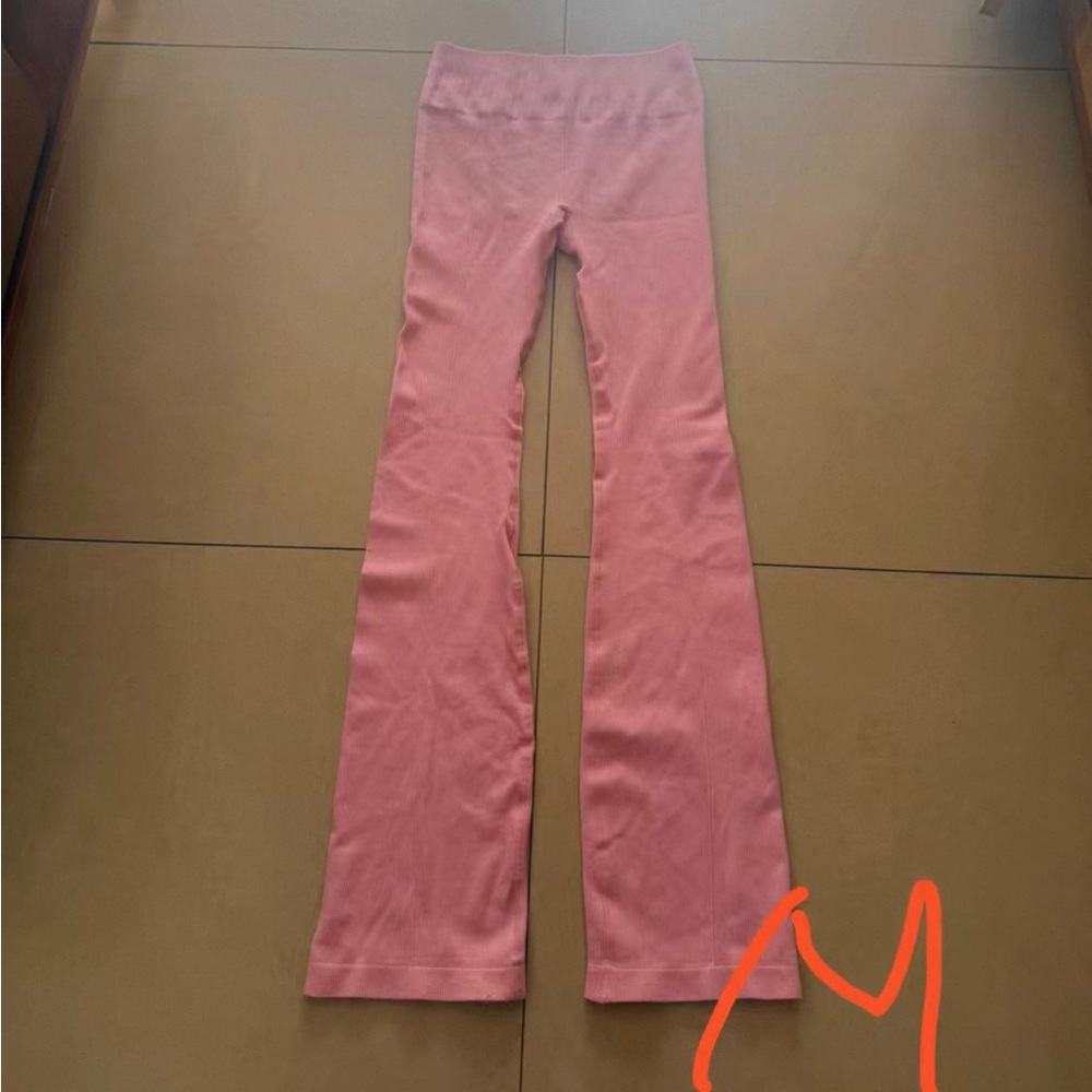 Pink Flare Knit Pants